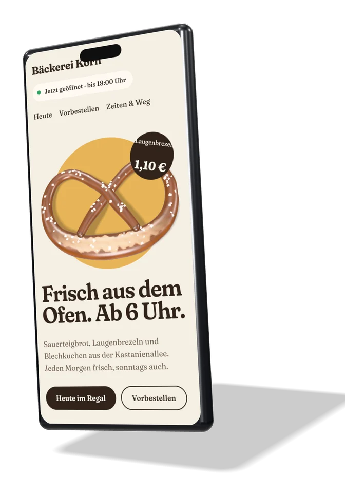 Dieselbe Seite auf dem Handy